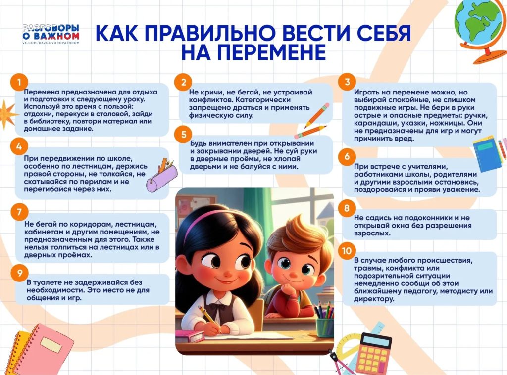 Как правильно вести себя на переменах